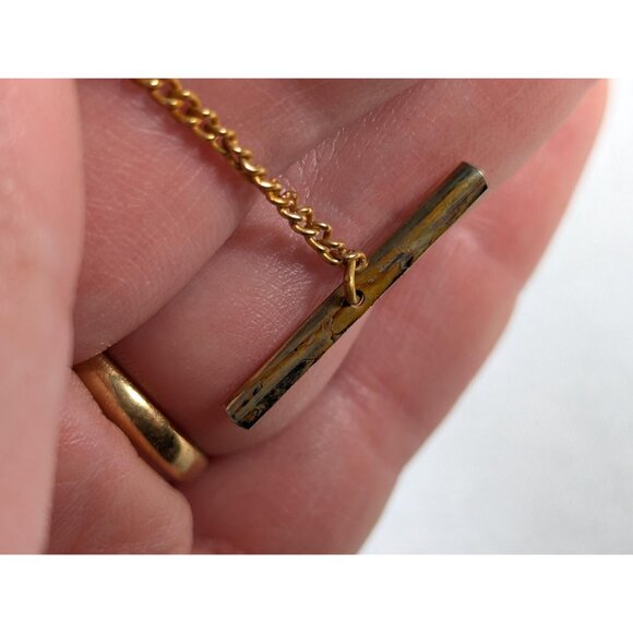 SWANK cufflink and tiepin set in original retail box, gold chain design with - Picture 6 of 7